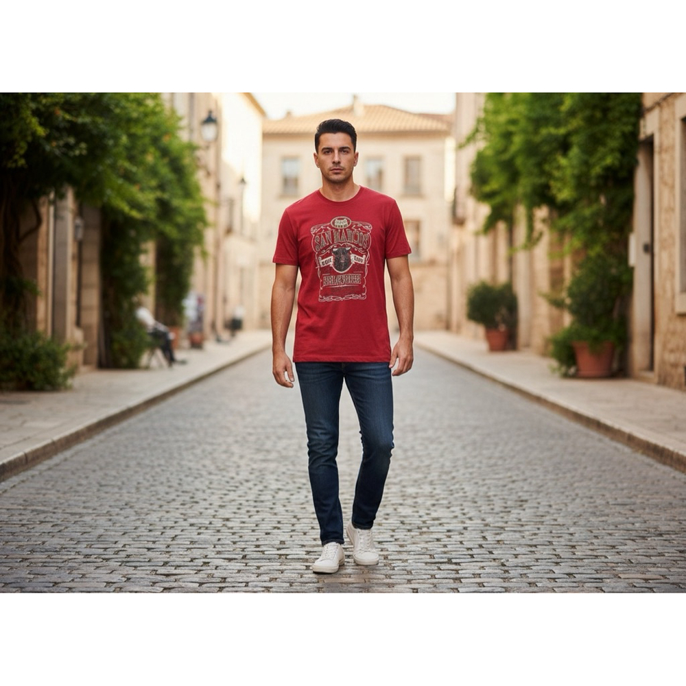 Men's San Marcos Red Short Sleeve Tee XL